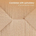 Sedia moderna d'accento in stile bohémien - Legno di faggio scandinavo, seduta e schienale in iuta intrecciata (Ambra chiaro-Beige)