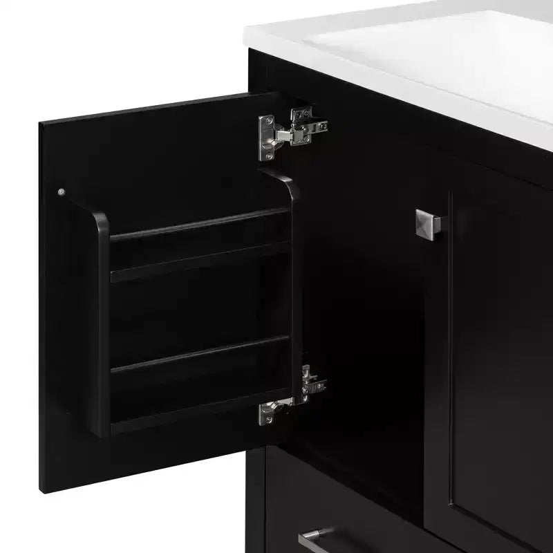 Mobile bagno a doppia lavabo 48 Vintage, con ante a chiusura ammortizzata e ripiano
