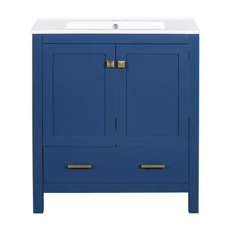 Mobile bagno a doppia lavabo 48 Vintage, con ante a chiusura ammortizzata e ripiano
