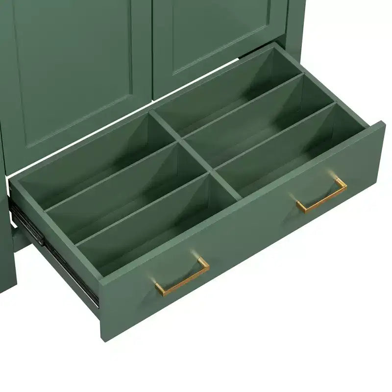Mobile bagno a doppia lavabo 48 Vintage, con ante a chiusura ammortizzata e ripiano