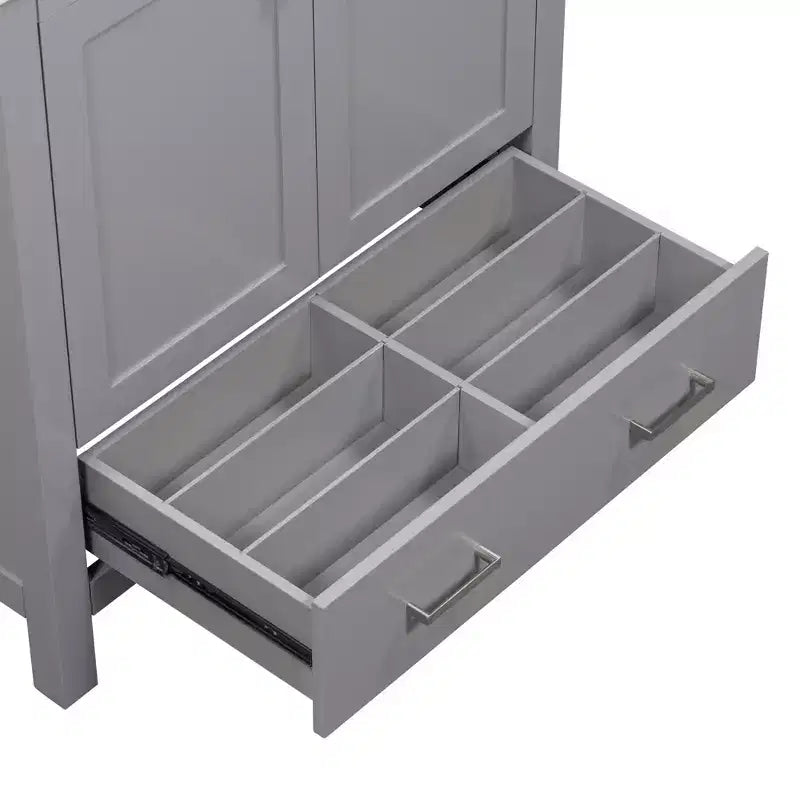 Mobile bagno a doppia lavabo 48 Vintage, con ante a chiusura ammortizzata e ripiano