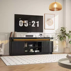 Mobile porta TV moderno da 63 pollici con prese di corrente, ripiano regolabile e contenitore, console multimediale per soggiorno
