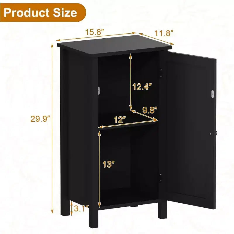 Comodino rustico con anta in rattan, tavolino laterale accentato nero con contenitore - Comodino moderno compatto per camera da letto, soggiorno, ufficio