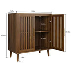 Credenza a buffet da fattoria, mobile contenitore in noce con ante a persiana, ripiani regolabili, mobiletto bar per caffè per cucina, sala da pranzo