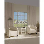 Poltrona d'accento, Poltroncine a barile in boucle accoglienti, Comoda poltrona club rotonda, Poltrona moderna con morbido cuscino, per Soggiorno, Camera da letto, Lettura