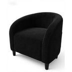 Accent Chair, Cozy Boucle Barrel Chairs, Comfy Round Club Armchair, Modern Armchair with Soft Cushion, for Living Room, Bedroom, Reading
