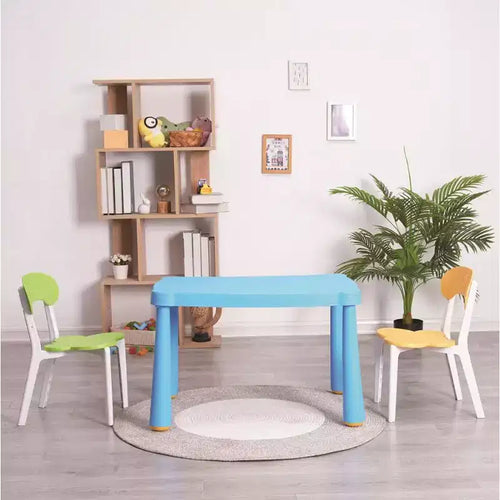 Set da 3 pezzi tavolo e sedie in plastica per bambini - Multicolore, Ideale per leggere, disegnare, la scuola materna e la sala giochi