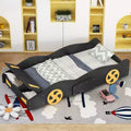 GDFStudio Dean Car-Shaped Platform Bed with Wheels and Storage
