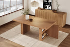 Tavolo da Pranzo 70.8 per 6 8 10, Tavolo da Pranzo Moderno con Contenitore, Tavolo da Cucina in Legno con Gambe Scanalate, Tavoli da Pranzo per Cucina Sala da Pranzo