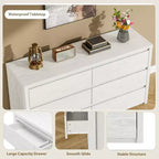 Cassettiera a 6 cassetti per camera da letto, Comò in legno largo senza maniglie, Grande cassettiera moderna per soggiorno, ingresso, corridoio