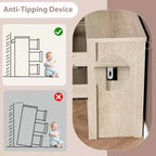 Cassettiera a 6 cassetti per camera da letto, Comò in legno largo senza maniglie, Grande cassettiera moderna per soggiorno, ingresso, corridoio