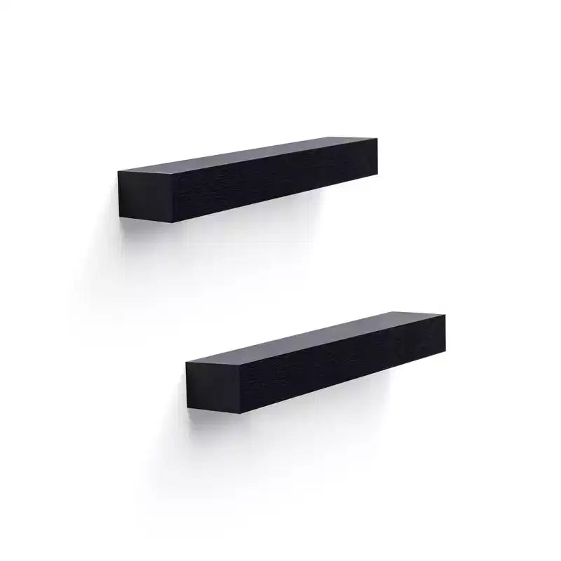 18.11 Mensola galleggiante nera in legno, con staffa invisibile, perfetta per l'arredo di bagno/camera da letto/cucina o come espositore per libri/piante, facile da installare.