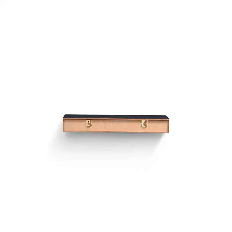 18.11 Mensola galleggiante nera in legno, con staffa invisibile, perfetta per l'arredo di bagno/camera da letto/cucina o come espositore per libri/piante, facile da installare.