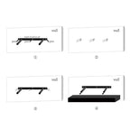 18.11 Mensola galleggiante nera in legno, con staffa invisibile, perfetta per l'arredo di bagno/camera da letto/cucina o come espositore per libri/piante, facile da installare.
