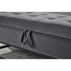 58.6 Panca Ottomana di Tendenza a Fondo Letto con Contenitore, Ottomana di Lusso in Velluto, Panca Accento Imbottita in Morbida Schiuma con Gambe in Ferro, Capacità 227 kg