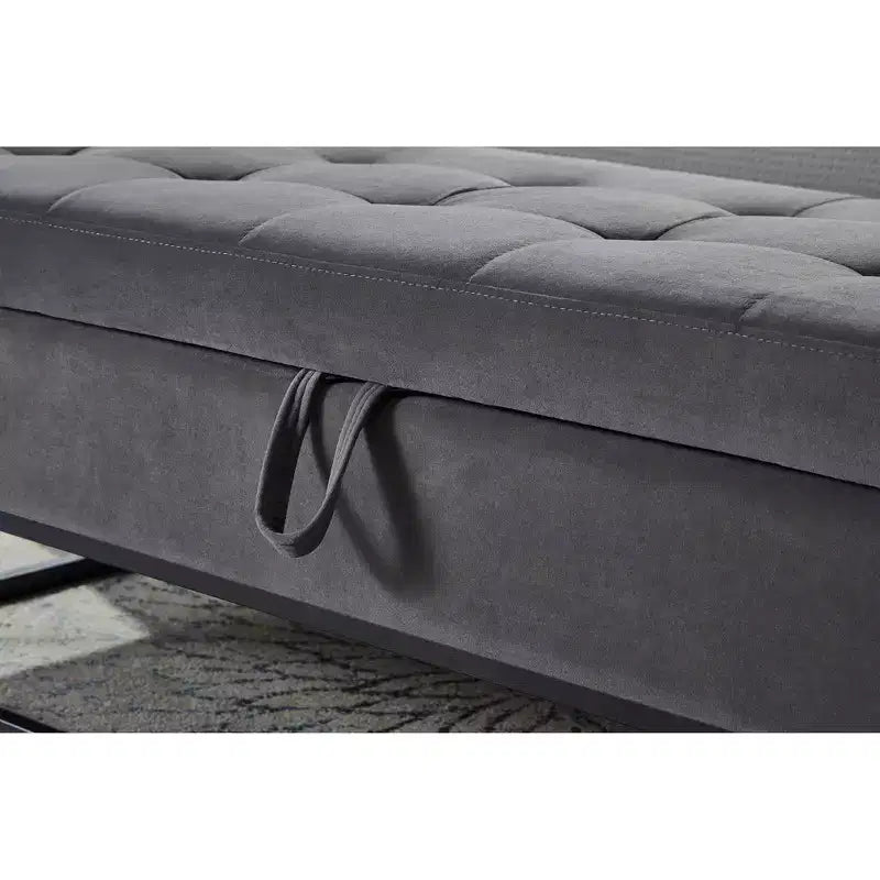 58.6 Panca Ottomana di Tendenza a Fondo Letto con Contenitore, Ottomana di Lusso in Velluto, Panca Accento Imbottita in Morbida Schiuma con Gambe in Ferro, Capacità 227 kg