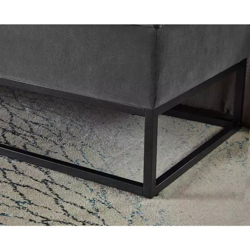 58.6 Panca Ottomana di Tendenza a Fondo Letto con Contenitore, Ottomana di Lusso in Velluto, Panca Accento Imbottita in Morbida Schiuma con Gambe in Ferro, Capacità 227 kg