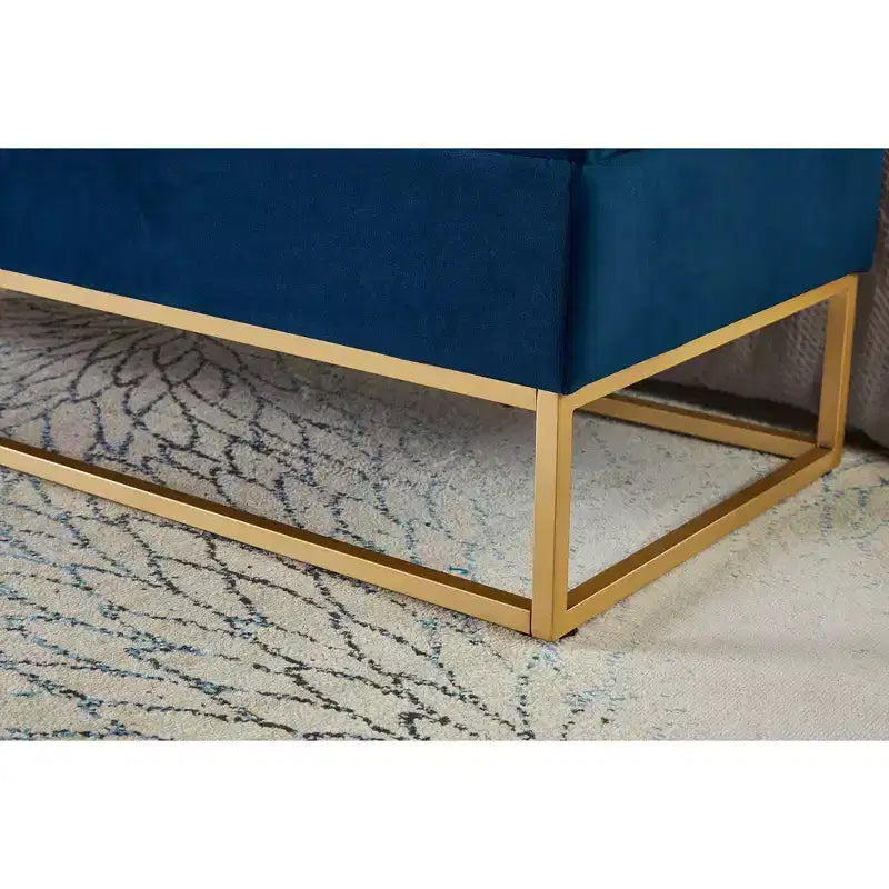 58.6 Panca Ottomana di Tendenza a Fondo Letto con Contenitore, Ottomana di Lusso in Velluto, Panca Accento Imbottita in Morbida Schiuma con Gambe in Ferro, Capacità 227 kg