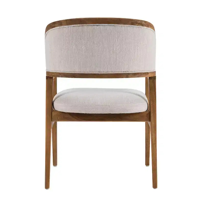 Sedie da pranzo imbottite in legno di gomma Rosa Mid-Century Modern (set da 2)