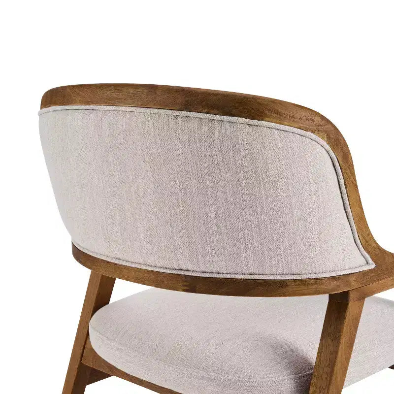 Sedie da pranzo imbottite in legno di gomma Rosa Mid-Century Modern (set da 2)