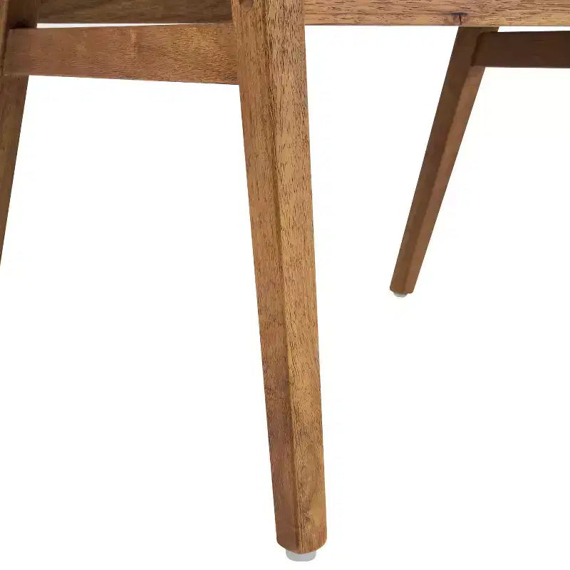 Sedie da pranzo imbottite in legno di gomma Rosa Mid-Century Modern (set da 2)