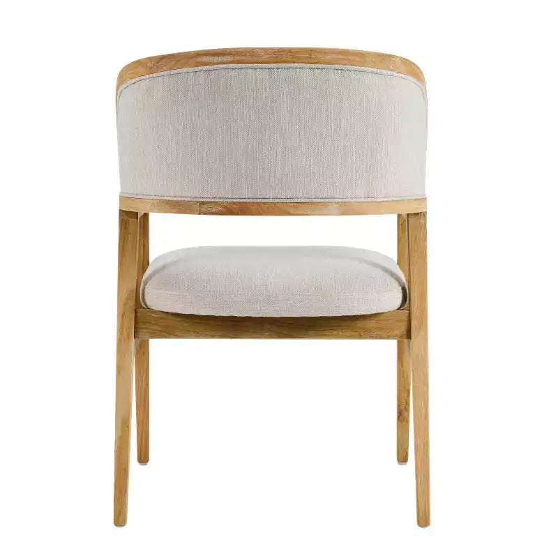 Sedie da pranzo imbottite in legno di gomma Rosa Mid-Century Modern (set da 2)