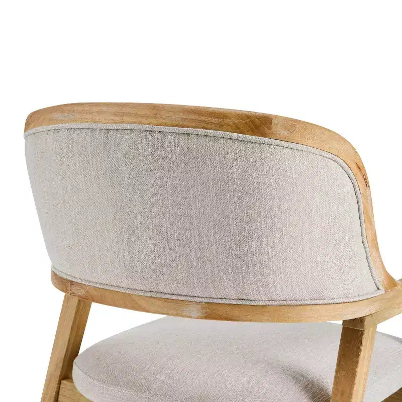 Sedie da pranzo imbottite in legno di gomma Rosa Mid-Century Modern (set da 2)
