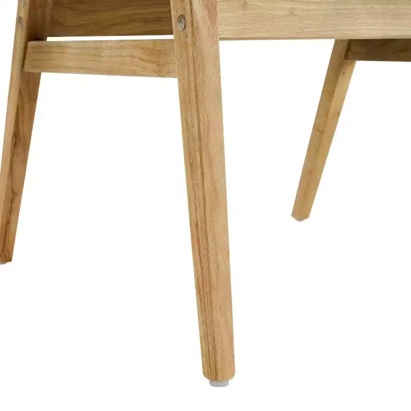 Sedie da pranzo imbottite in legno di gomma Rosa Mid-Century Modern (set da 2)