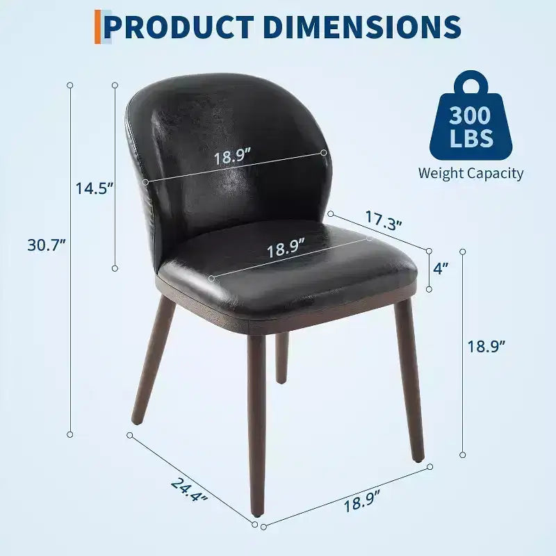 Set di 4 sedie da pranzo, sedie da cucina moderne imbottite con schienale ergonomico, sedie da cucina con gambe in legno per sala da pranzo, nero