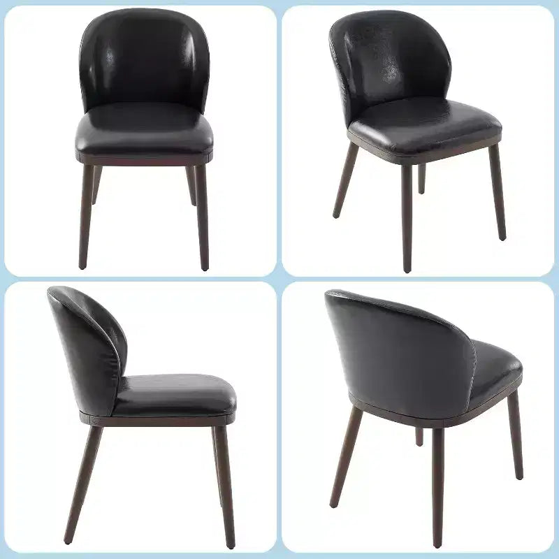 Set di 4 sedie da pranzo, sedie da cucina moderne imbottite con schienale ergonomico, sedie da cucina con gambe in legno per sala da pranzo, nero