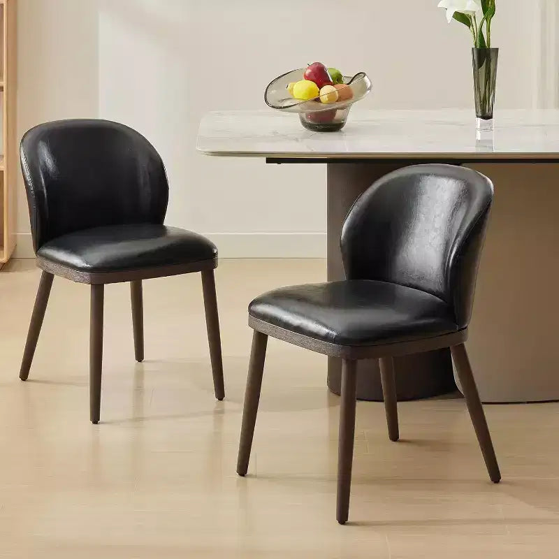 Set di 4 sedie da pranzo, sedie da cucina moderne imbottite con schienale ergonomico, sedie da cucina con gambe in legno per sala da pranzo, nero