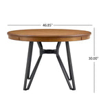 Tavolo da pranzo rotondo con 4 sedie, piano da 119 cm, gambe a forcina, frassino chiaro