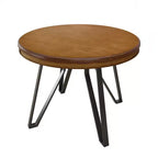 Tavolo da pranzo rotondo con 4 sedie, piano da 119 cm, gambe a forcina, frassino chiaro