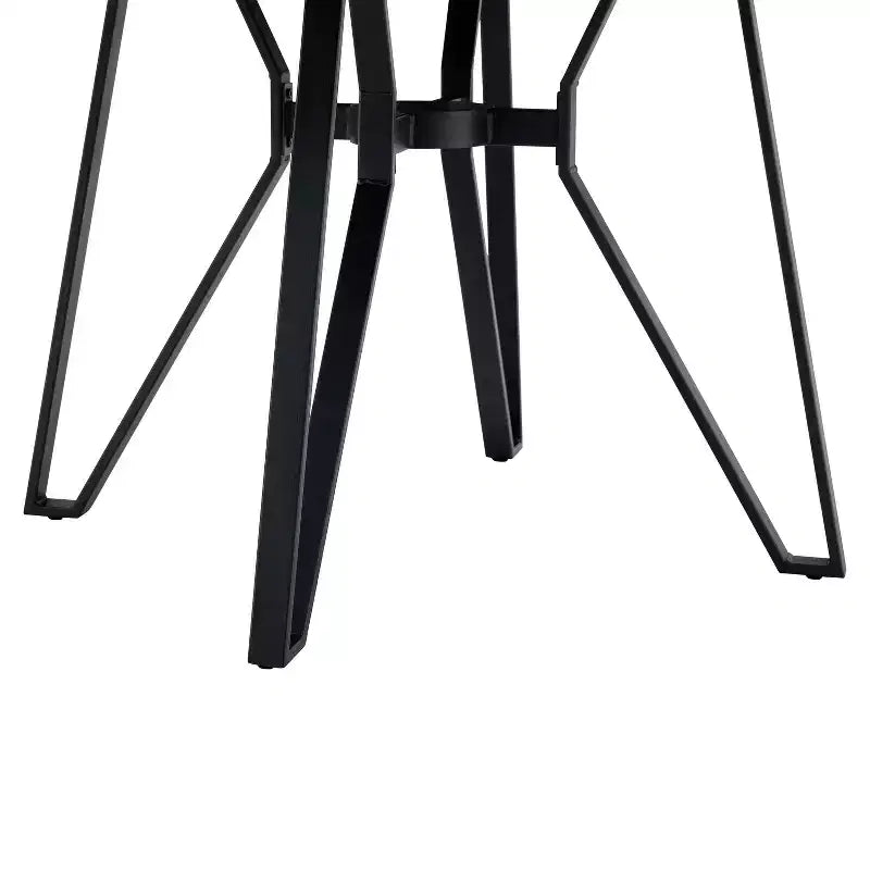 Tavolo da pranzo rotondo con 4 sedie, piano da 119 cm, gambe a forcina, frassino chiaro