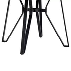 Tavolo da pranzo rotondo con 4 sedie, piano da 119 cm, gambe a forcina, frassino chiaro
