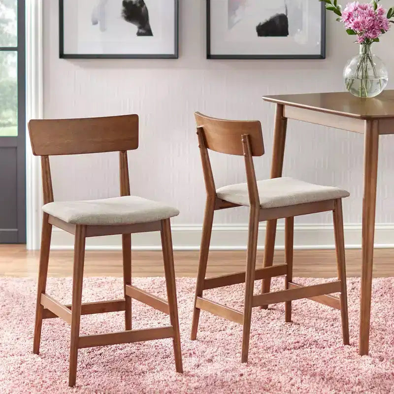 Set da pranzo 5 pezzi Newington, altezza bancone, noce